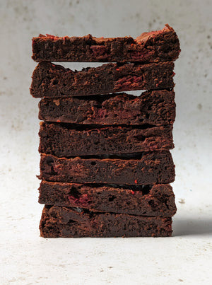 Raspberry & Dark Chocolate Brownie - Low Gluten